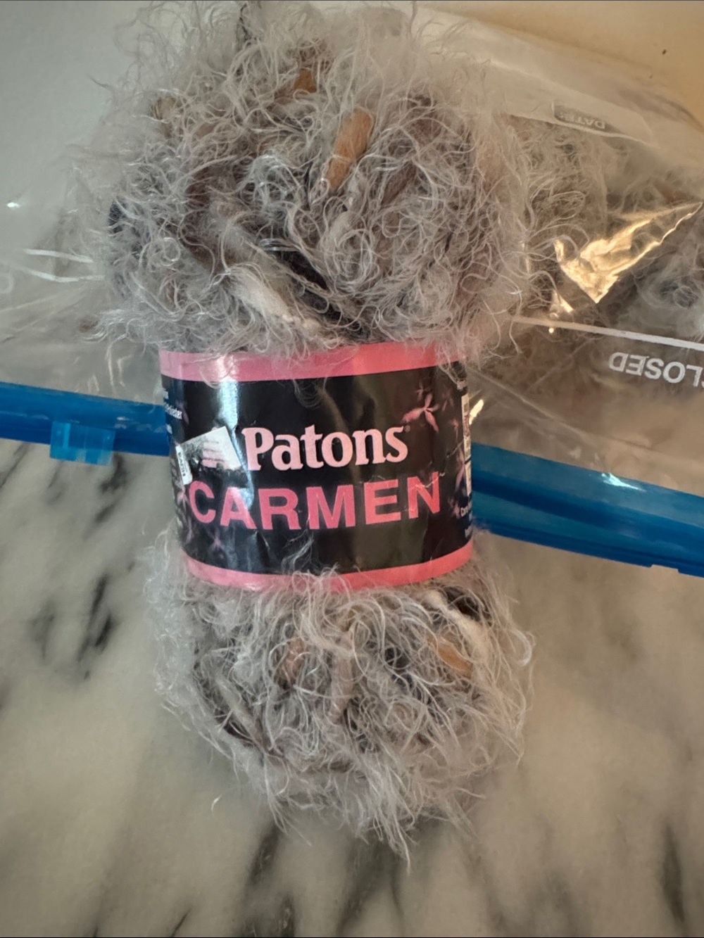 Patons Carmen Fluffy Novelty Yarn — Gray Mix - lot of 6 -NWT